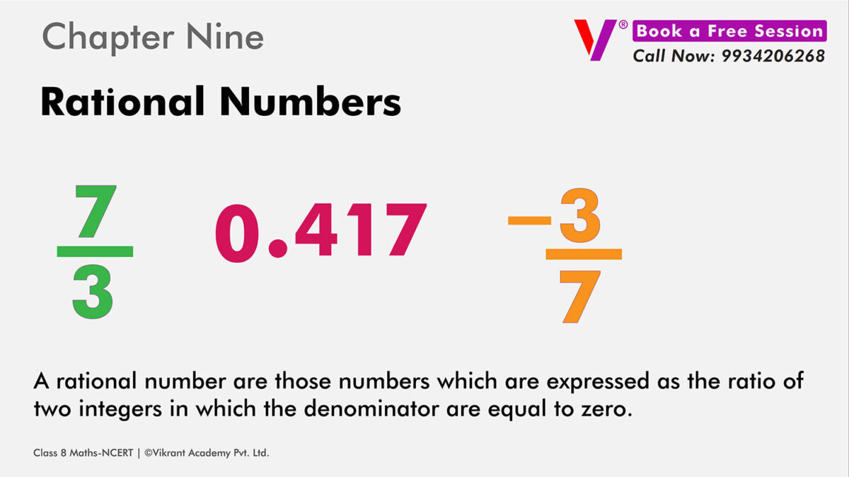 Class 7 Ncert chapter Nine Rational Numbers