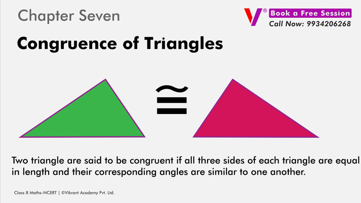 Class 7 Ncert chapter Seven Congruence of Triangles